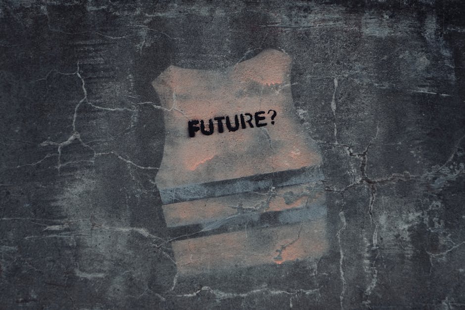 Street art in Venice with text 'FUTURE?' on cracked concrete wall.