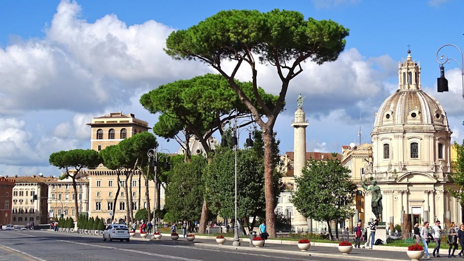 Beautiful day in Rome showcasing ancient architecture and urban landscape.